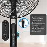 Taylow Swoden Statiefventilator - Ventilator Staand - Verstelbaar - 40W - Zwart •